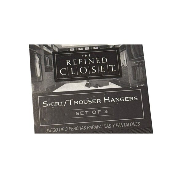 The Refined Closet Wooden Metal Clamp Hangers Pants Trousers Lot of 3 NEW - Picture 5 of 6